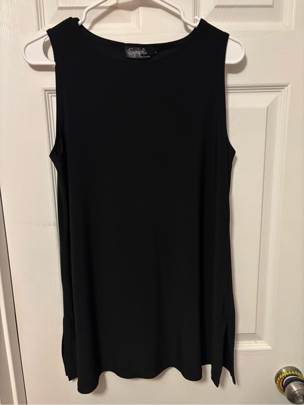 Sympli Black Sleeveless Tunic Tank - Size 12
